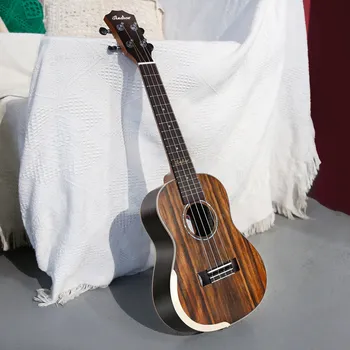 

Andrew Soprano Ukulele 23-inch Ebony Acoustic Guitar Ukelele Mahogany Fingerboard Handguard Small Guitar Men and Women