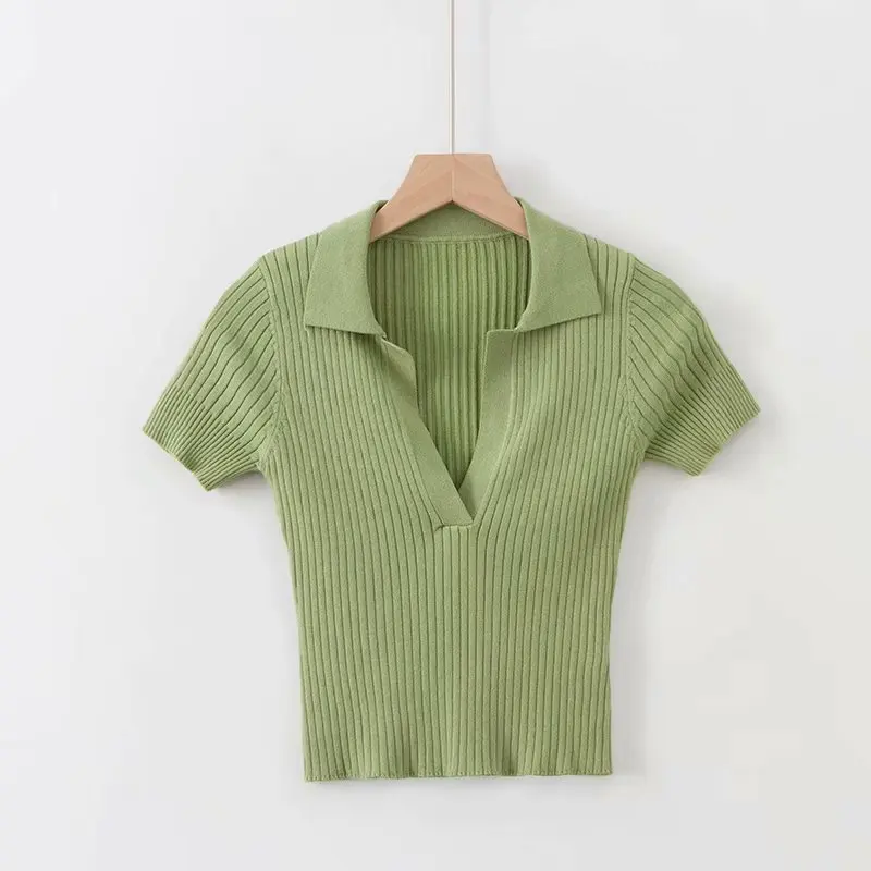 Осенние винтажные Женские топы и блузки, элегантные женские топы, женские блузки с длинным рукавом, белая блузка, Корейская Ретро рубашка, уличная одежда - Цвет: green short sleeve