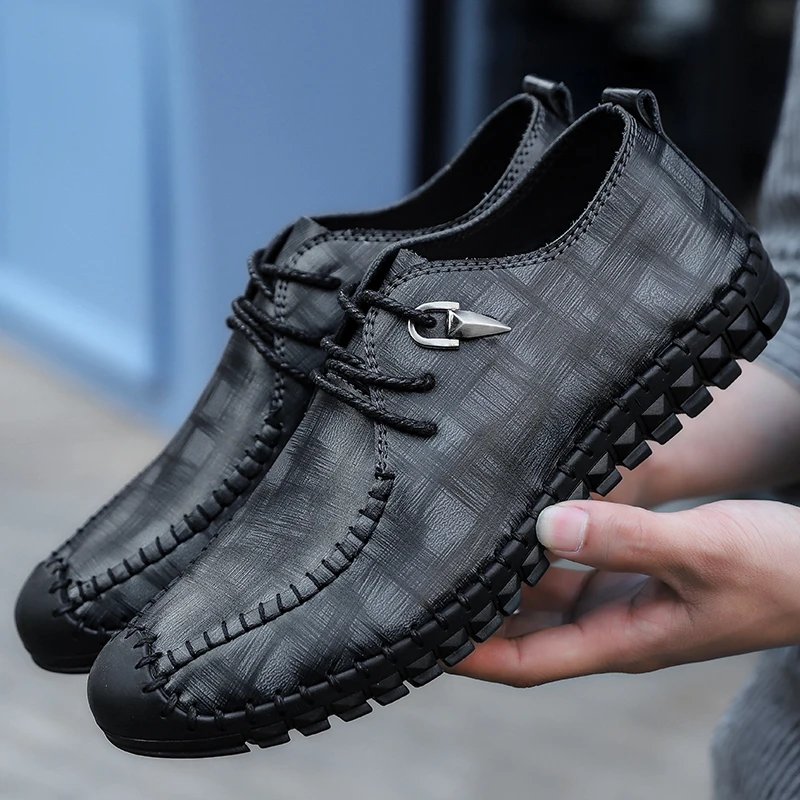 

Spring/Autumn Men Pu Leather Shoes Non-Slip Rubber Men Drive Shoes Comfortable Men Flats Footwear Fashion Casual Men Sneakers