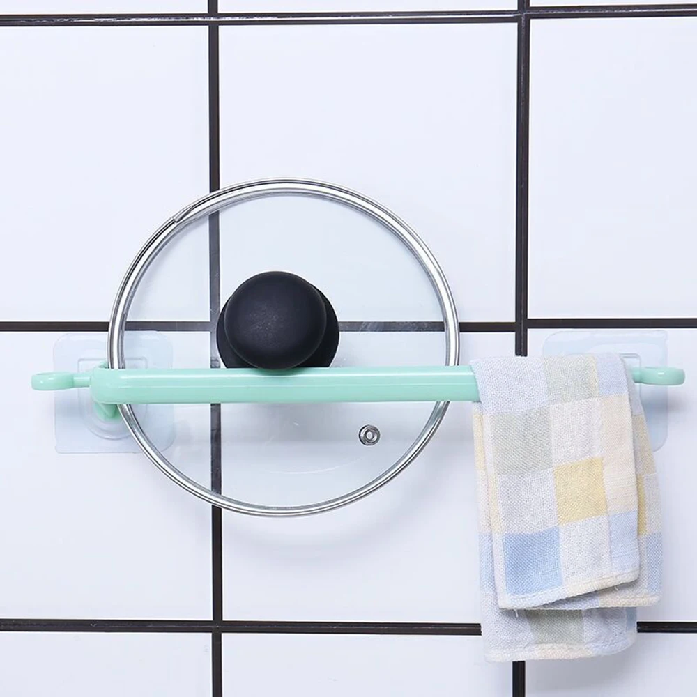 

Useful Plastic Wall Mounted Bathroom Towel Bar Shelf Self-adhesive Rack Holder Toilet Roll Paper Hanging Bathroom Suppl