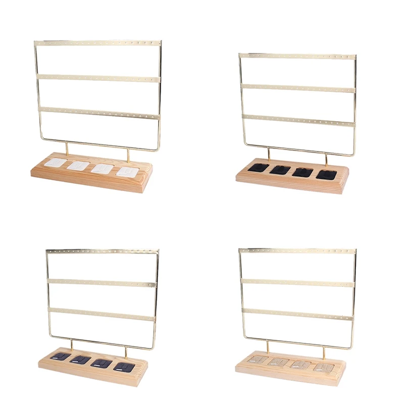 Holes Wooden Earrings Jewelry Organizer Display Stand 3 Tier | Украшения и аксессуары