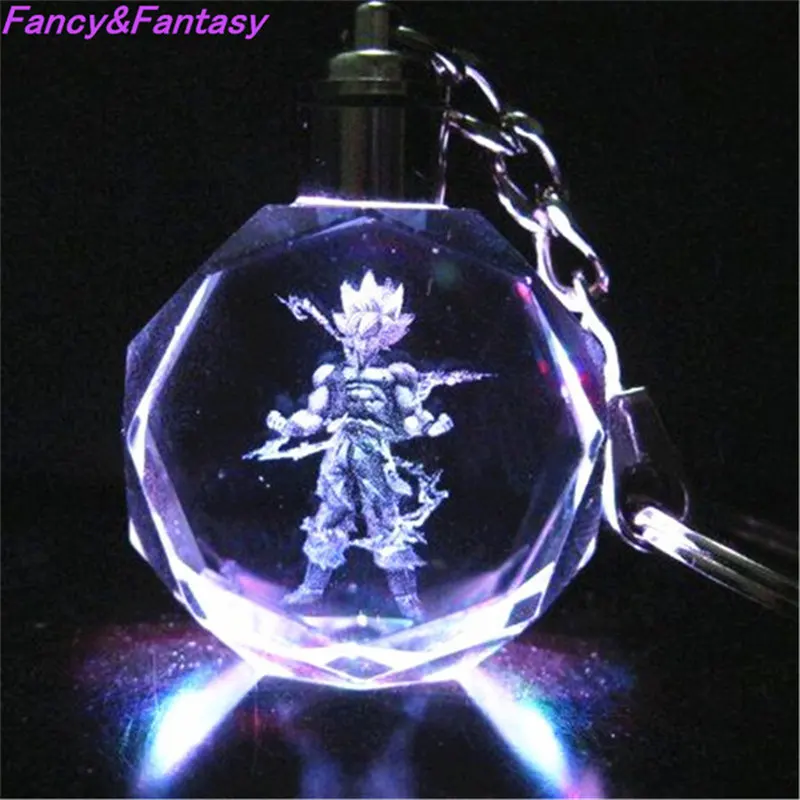 Светильник-брелок Dragon Ball Super Saiyan Crystal брелок Сон Гоку Вегета стволы Buu Kame-Sen'nin светодиодный брелок с подвеской