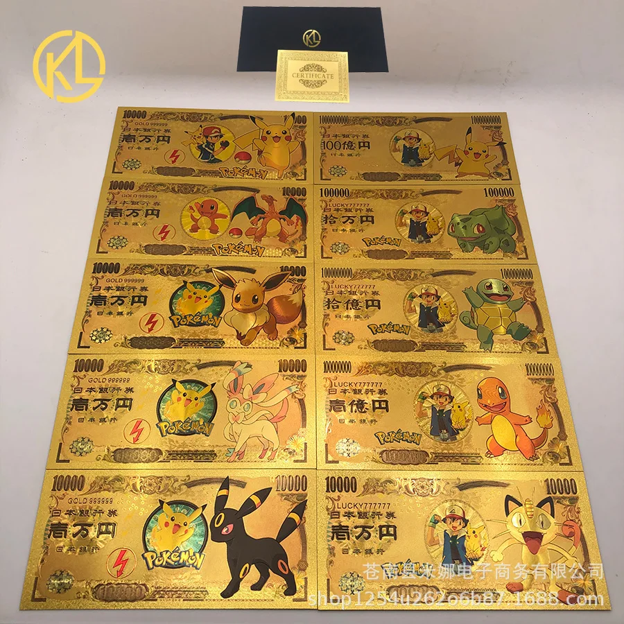 Anime Pokemon Gold Foil Collection Pikachu Figures Fans Commemorative Coin Christmas Gifts Cartoon Doll Cosplay Adult Toy | Игрушки и
