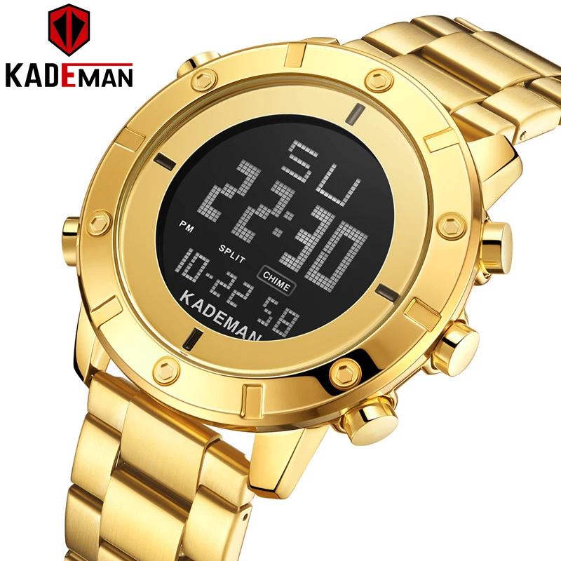 

KADEMAN Sports Men Watch New Arrival LED Full Steel Digital Wristwatch Waterproof TOP Luxury Brand Watch Casual Military Relogio