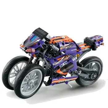 

485pcs Purple Flame Giant Wheel Motorcy Building Blocks Compatible with 33004 Toys for Children DIY Model