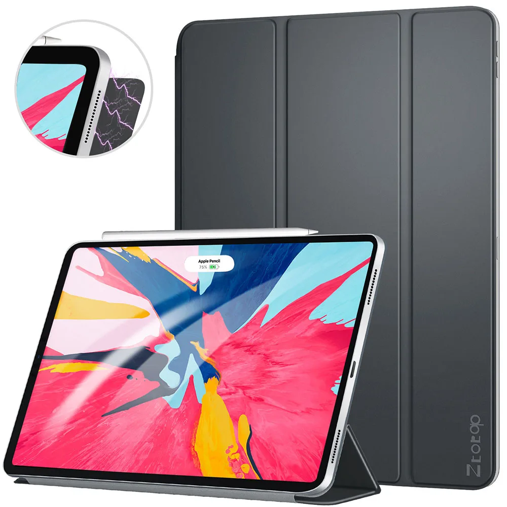 Dark Gray Ztotop Чехол для iPad Pro 1" тонкий легкий трехслойный смарт-корпус с функцией автоматического пробуждения/сна iPad Pro 11 - Цвет: Dark Gray