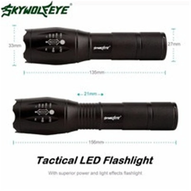 skywolfeye led flashlight 3000 lumens 3 mode XML XPE LED 18650 flashlight front light powerful powerful bike lights 30N29 (6)