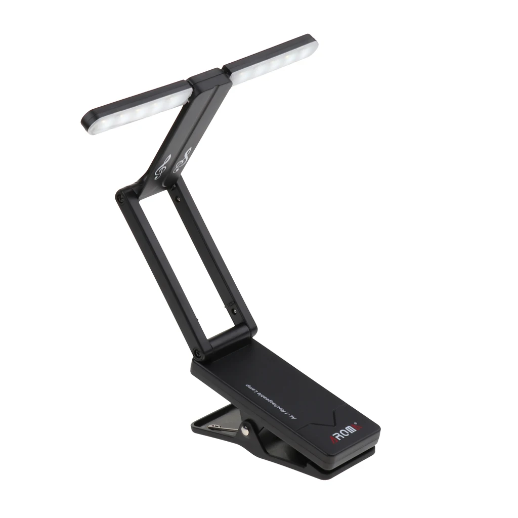 LED Clip-On Orchestra Music Stand Piano with Adapter Rechargeable Light 7.68x0.55inch