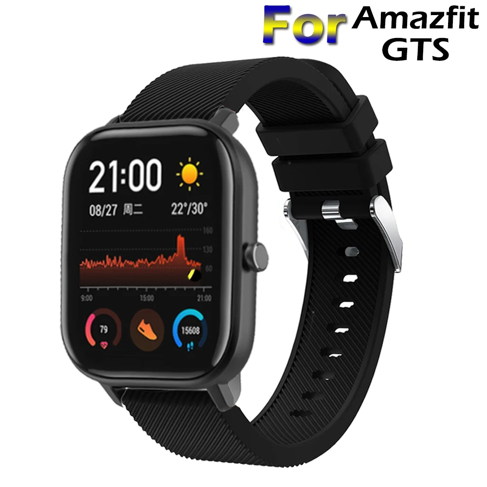 Силиконовый ремешок для часов для Xiaomi Huami Amazfit GTS ремешок для часов Amazfit GTR 42 мм/Bip Lite 20 ММ Спортивный сменный Браслет
