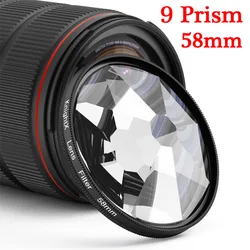 KnightX Professional Smartphone Camera Lens Kit with Clip - On Micro Wide Angle Prism Filter (58mm 9 Prism)