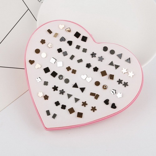 Multi-style Colorful Animal Heart Star Moon Geometric Crystal plastic Stud Earring Set For Women Girls Jewelry Gifts