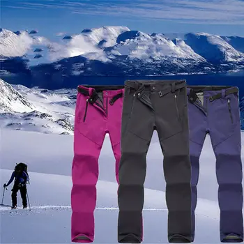 

Outdoor Hiking Ski Pants Women Warm Fleece Padded Windproof Waterproof Trousers