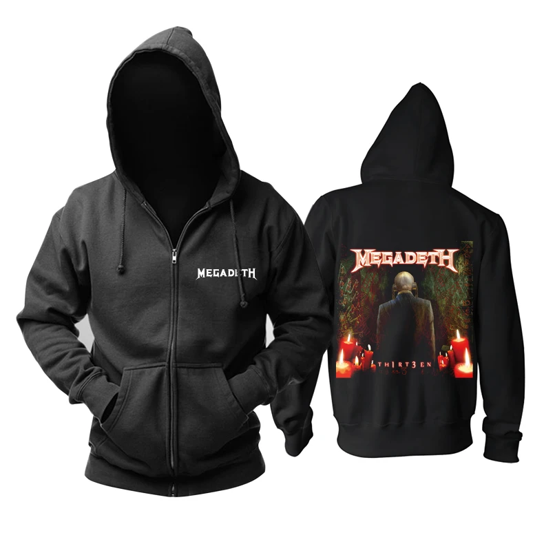 25 дизайнов Megadeth рок черные толстовки оболочка куртка трэш металлический Свитшот 3D Череп Кость Sudadera молния флисовая верхняя одежда