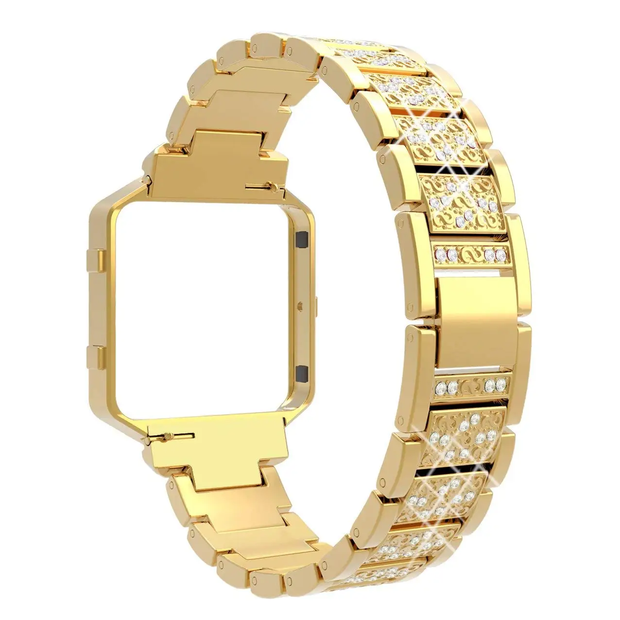 OULUCCI ремешки из нержавеющей стали с рамкой совместимы с Fitbit Blaze Rhinestone Bling запасные аксессуары, ремни для женщин