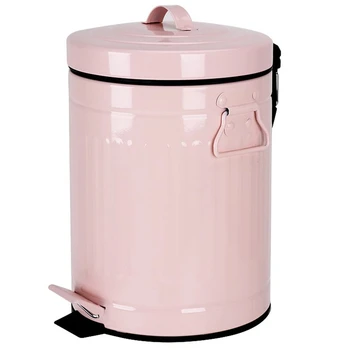 

Bathroom Trash Can with Lid, Trash Can for Bedroom Office Suitable for Bathroom, Bedroom, Office, Desk, 5 Liters, Pink