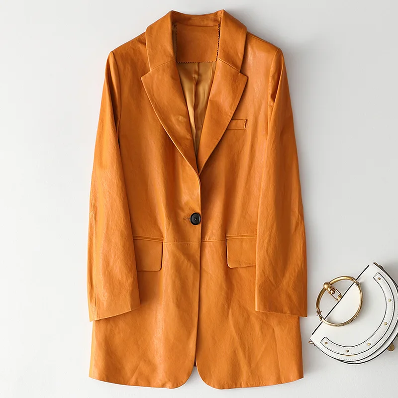 

100% Natural Sheepskin Coat Female Streetwear Genuine Leather Jacket Women Korean Office Ladies Real Leather Jackets Zy04