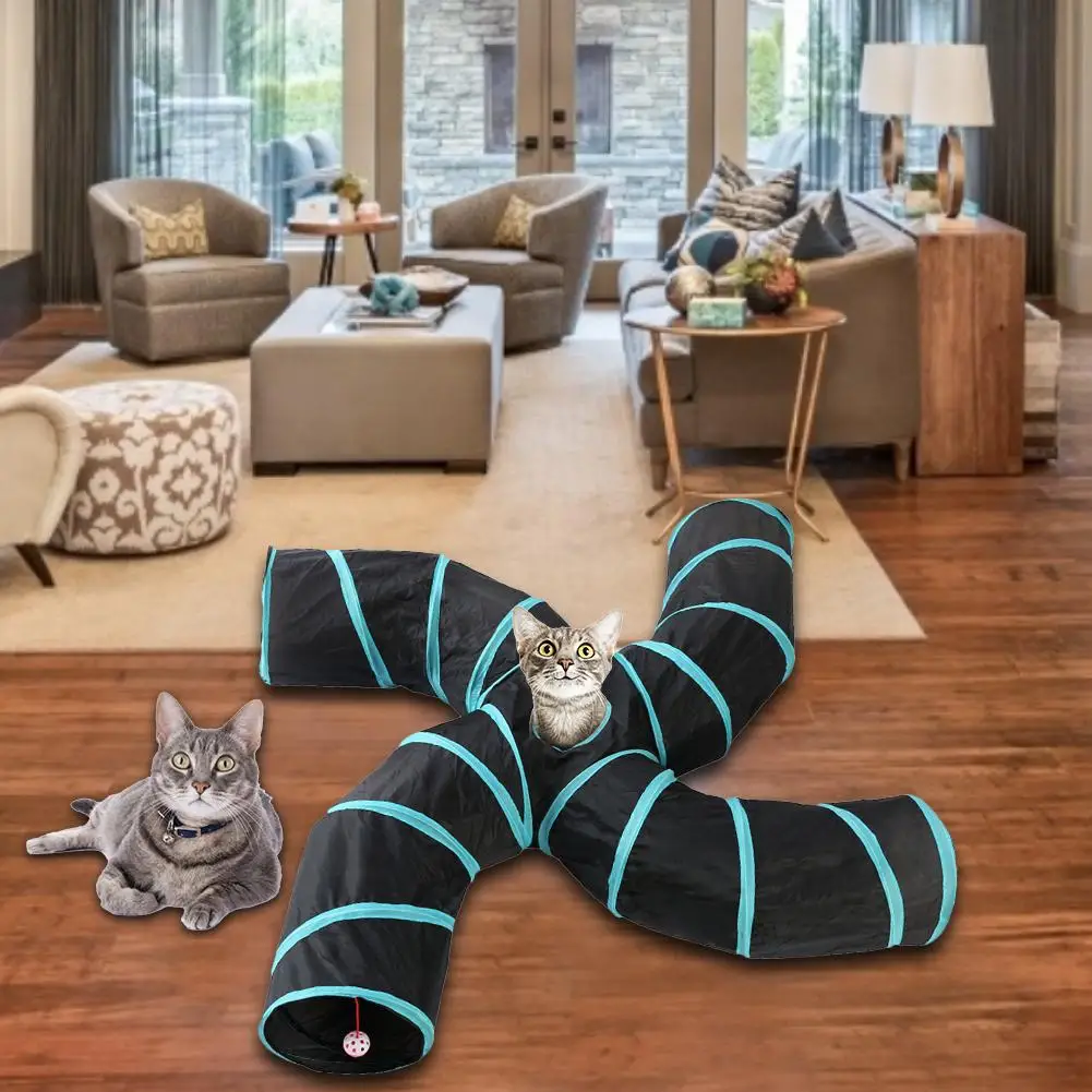 Домашнее животное кошка игрушка складной Pet туннель для кошек для дома и улицы для домашних животных для кошек s-образный степлер обучение игрушка для кошки; тапочки с кроликом; шлёпанцы для игровой туннель трубки