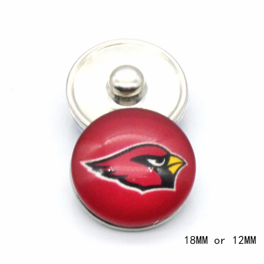 18mm Кнопка оснастки 18 мм 12 мм Arizona Cardinals амулеты имбирный браслет для женщин мужчин футбольные болельщики подарок пати День рождения Мода - Окраска металла: 18mm