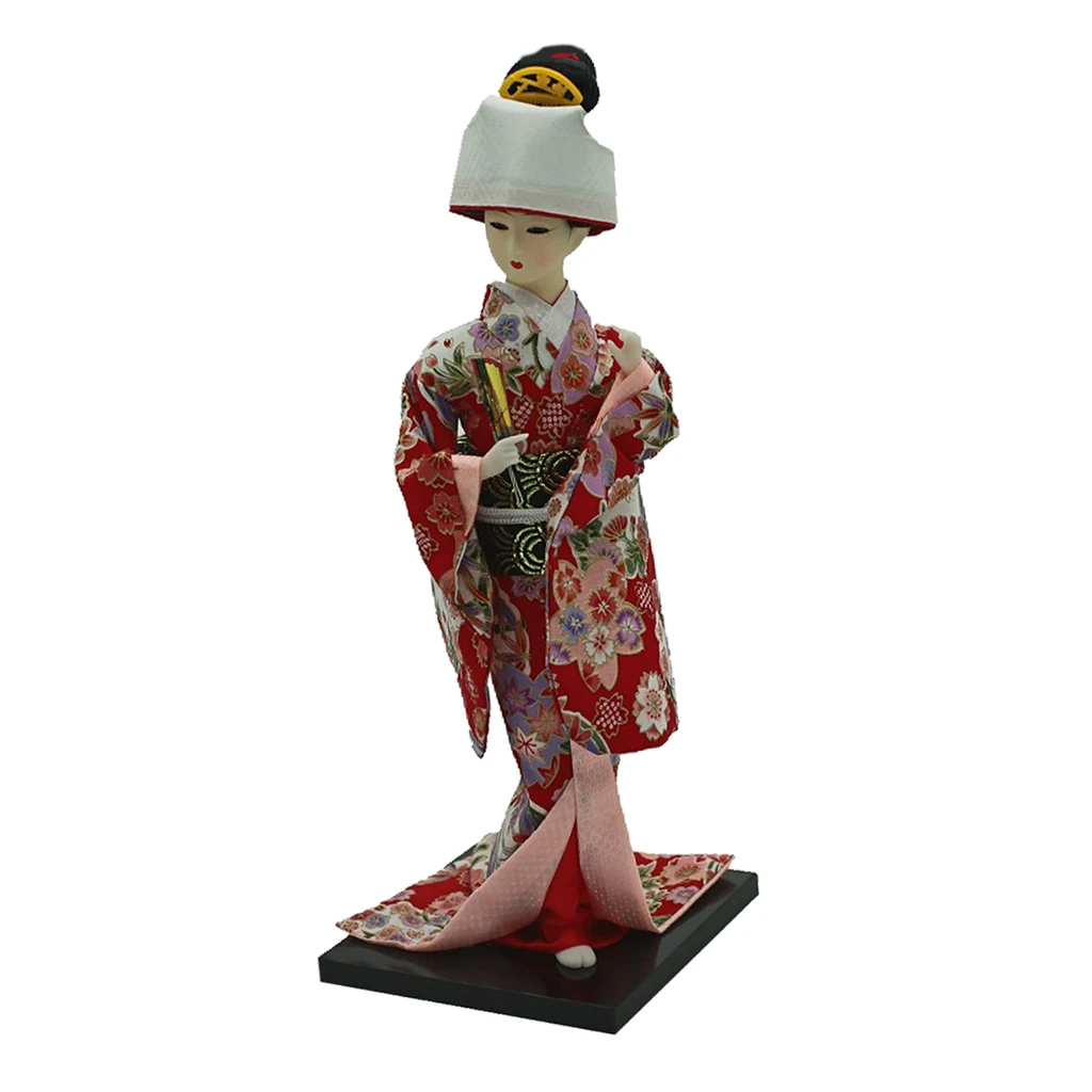 12 дюймов японские кимоно кукла гейша Kokeshi домашний декор ручной работы, одежда красного цвета