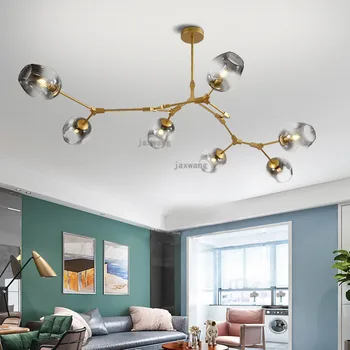 

Modern Home Indoor LED Pendant Lights Living Room Pendant Lamp Lustre Suspension Luminaire Adjustable Gold/Black Light Pole KE8J