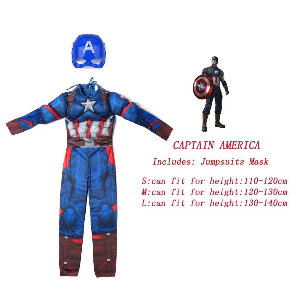 Super Spider Hero Iron Man Muscle Version Children Cosplay Costume Drama Stage Performance Clothing Children's Gift Halloween