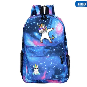 

1PC Unicorn Printed Backpack Teenager Children Unicorn Bag Large Capacity Book School Bag Starry Sky Double Shoulder Backpack