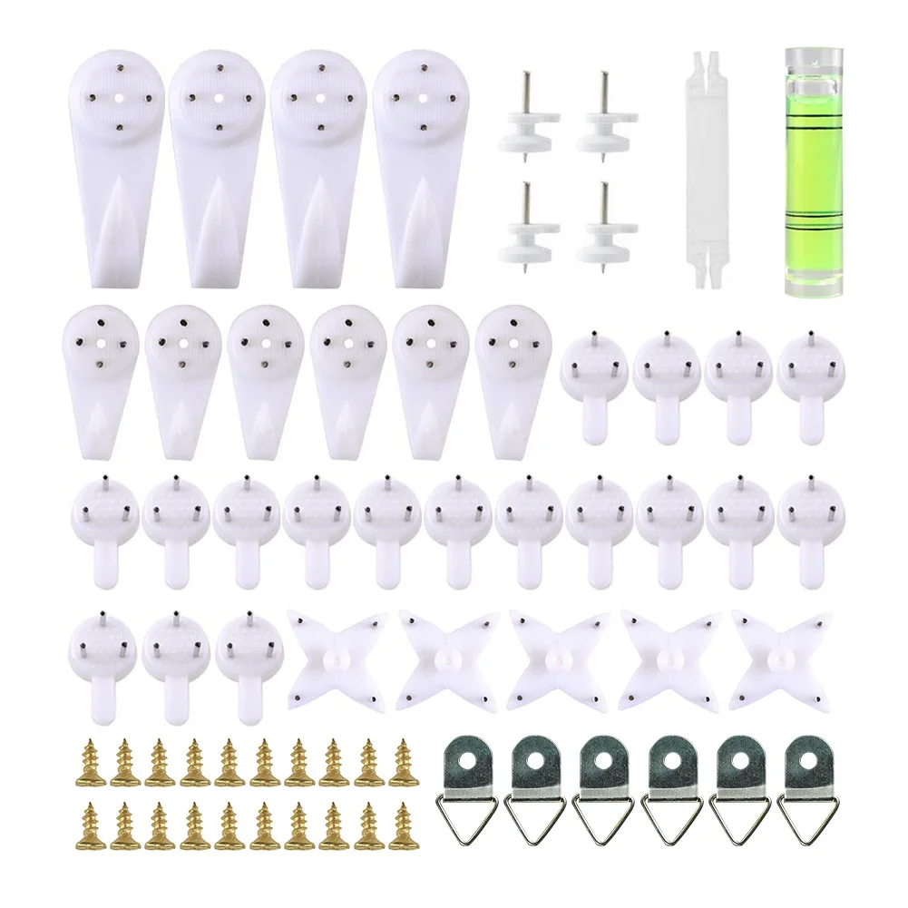 

Wall Picture Hooks Heavy Frame Strong Nail White Plastic Painting Photo Frame Hard Fixing Kit Nail Hook Mirror Hanging Hanger