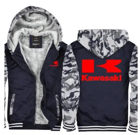 5 цветов,, зимняя Толстовка для мотогонок, свитер для Kawasaki, куртка для внедорожника, мужское повседневное пальто, пуловер, шерстяная куртка с подкладкой X - Цвет: 2