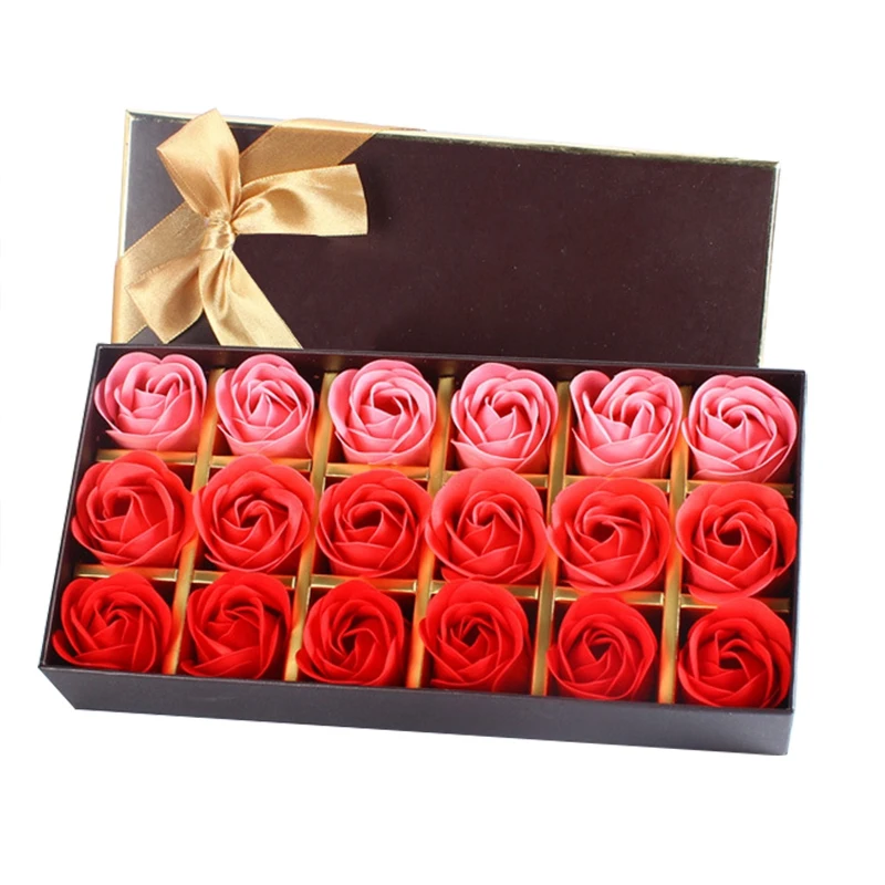 36 шт. Творческий градиент моделирование Роза мыло цветок красный и фиолетовый