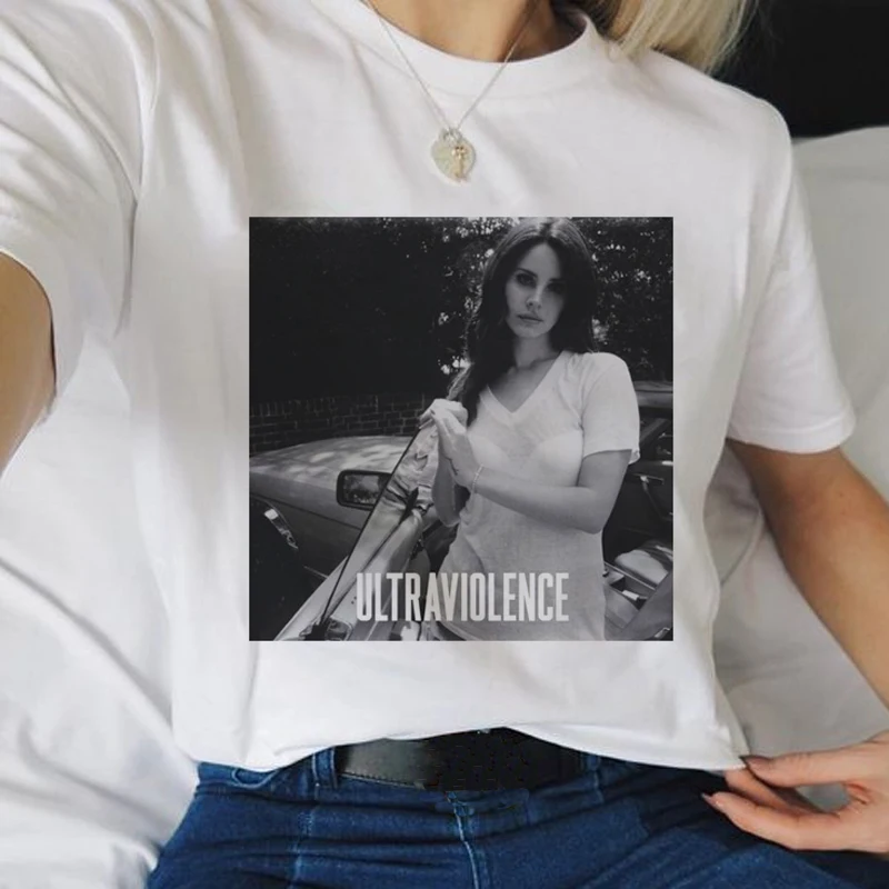 white-M119-20 Lana Del Rey Harajuku эстетические футболки для женщин гранж Ullzang 90s графическая Футболка модная Винтажная футболка хип-хоп футболки - Цвет: white-M119-20