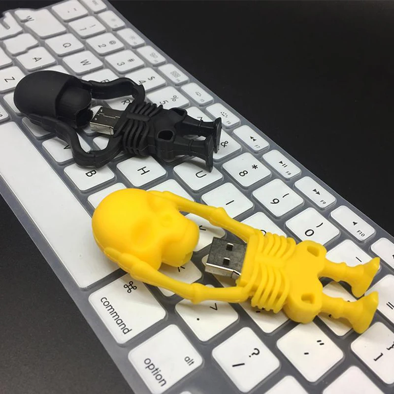 Usb флеш-накопитель 128 ГБ, флеш-накопитель 32 ГБ, черный скелет черепа, флешка 16 ГБ 8 ГБ, флеш-карта памяти, 64 ГБ, подарок на Рождество, Хэллоуин