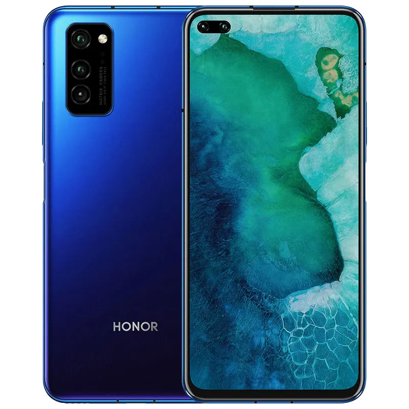 Honor V30 5G Версия Поддержка NFC Google Play 5x Zoom 8 Гб 128 ГБ Kirin 990 6,5" смартфон 5 камер 40 Вт Supercharge 4200 мАч - Цвет: Blue