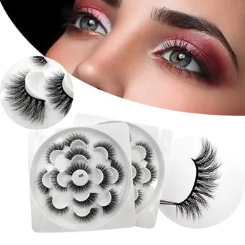 

7Paire 3D False Lashes Fluffy Strip Eyelashes Long Natural Thickening False Lashes Fluffy Strip Eyelashes Natural Party Y621