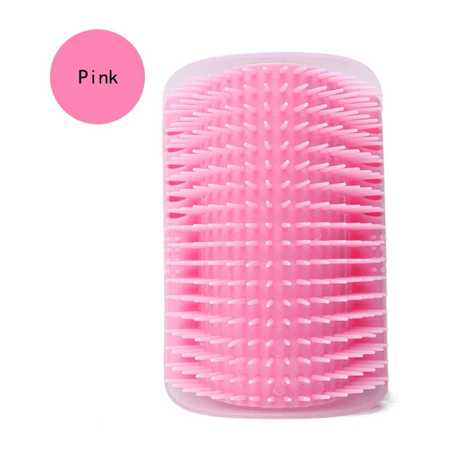 Cat Massage Brush Pet Cat Brush Corner Self Groomer Comb With Catnip Cat Rubs Cleaning Self Tickling Comb  Cat Supplies Pet Comb Pink
