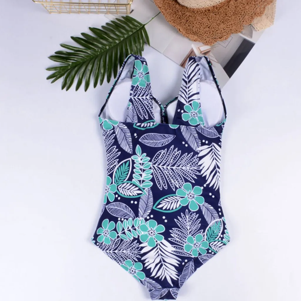 Женские купальные костюмы V-Neck для беременных с цветочным принтом, Цельный купальник бикини для беременных, Модный Купальник, пляжная одежда