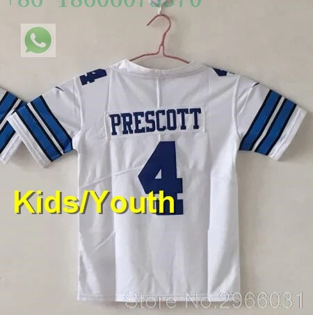 A+++ качественная Детская Молодежная Футболка 4 dak prescott 21 ezekiel elliott 82 jason witten 88 dez bryant jersey Dallas - Цвет: for kids youth