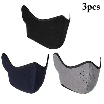 

3pcs Solid Color Breathable Dustproof Mouth Cover Anti Dust Ear Nose Protective Face Mouth Mask For Outdoor Riding Unisex