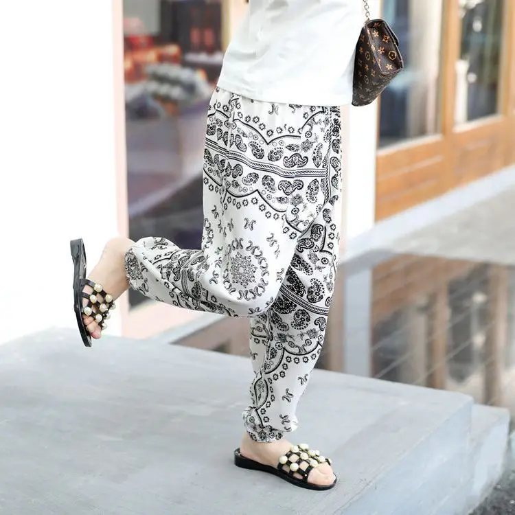 

Anti Mosquito Pants Men And Women Children Bourette Harem Pants Medium-small Children Kids Baby Lantern Pants Thin Trousers