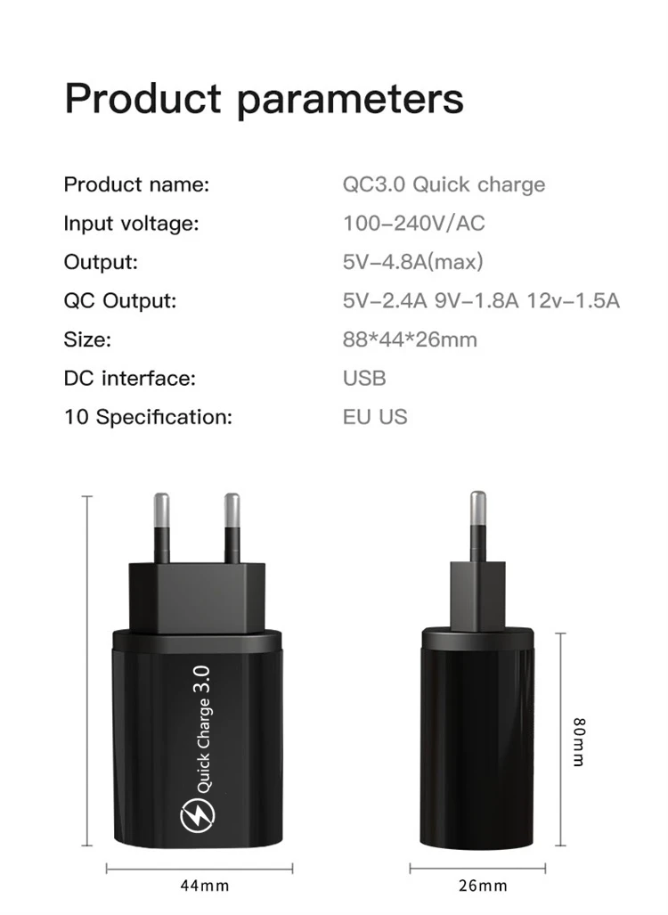 Quick Charge 3,0 USB зарядное устройство для huawei mate 30 Быстрая Зарядка адаптер для iPhone11 samsung S9 Xiaomi QC2.0 зарядное устройство для мобильного телефона