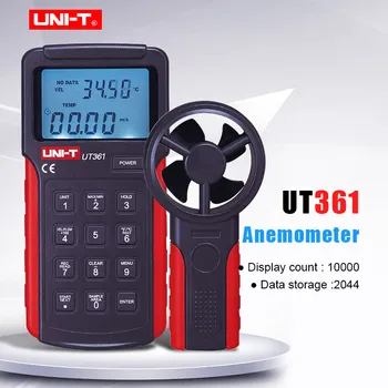 

UNI-T UT361 Anemometer Data hold Wind Speed Meter Digital Tachometer LCD Backlight Air Flow Meter Temp measure with Data storage