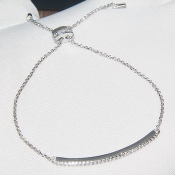

Fashion Balance One Line 925 Sterling Silver Bracelet Adjustable Chain Line Bracelet Women Wedding CROISTTE Jewelry