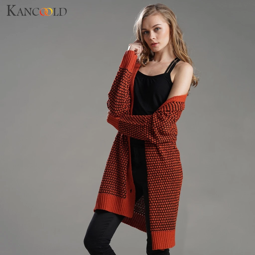 KANCOOLD/пальто в минималистическом стиле; женский кардиган на пуговицах с длинными рукавами и принтом; плюшевый свитер; пальто и куртки для женщин; 2019Sep3