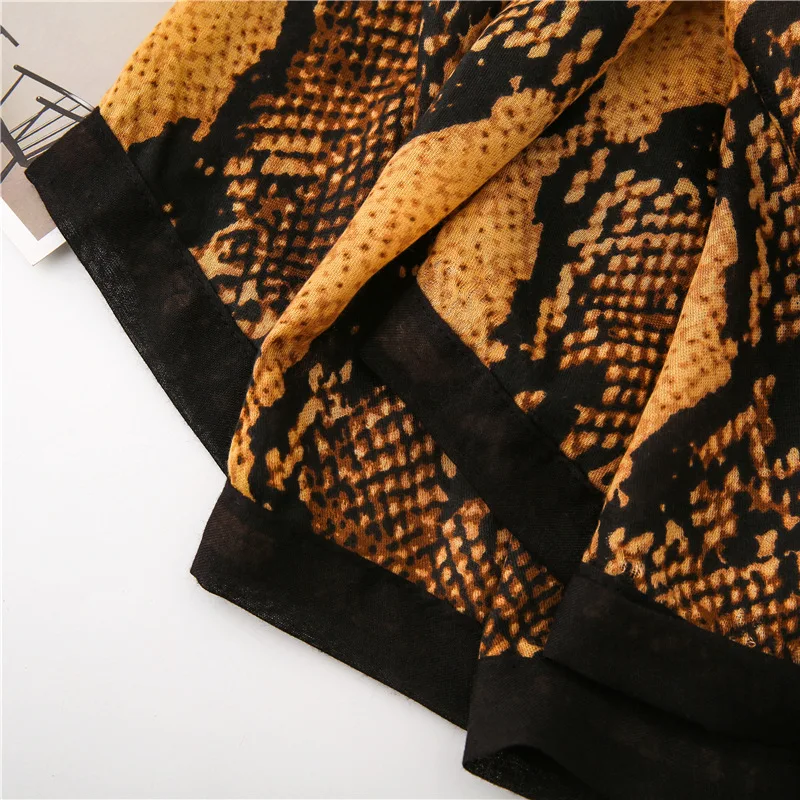 Модный вискозный шарф со змеиным узором, женские мягкие шали и палантины с принтом, Pshimina, палантин, мусульманский хиджаб, 180*100 см