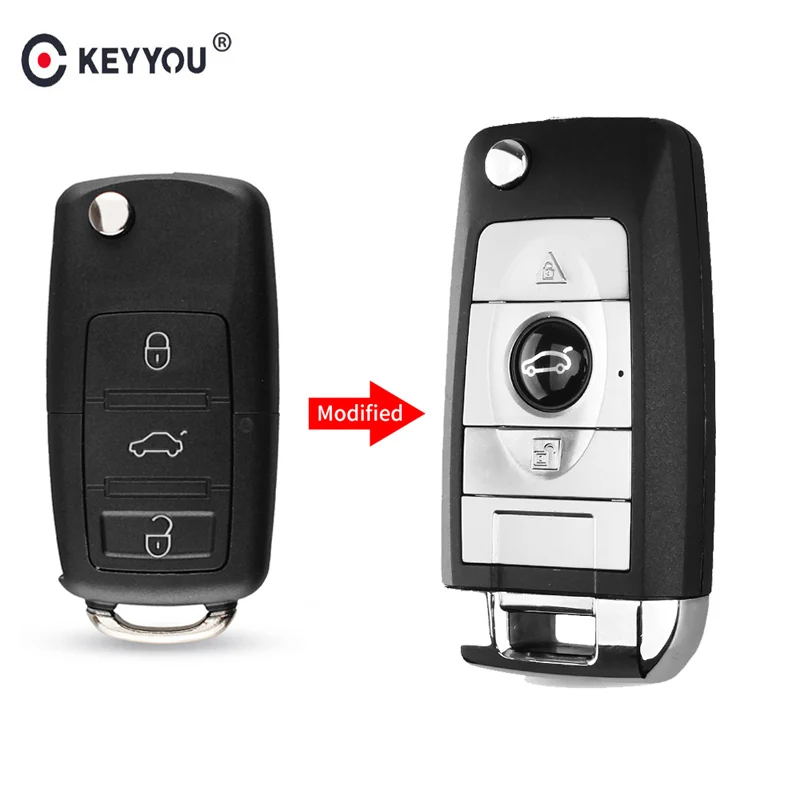 3 кнопочный автомобильный пульт дистанционного управления KEYYOU чехол брелок для VW