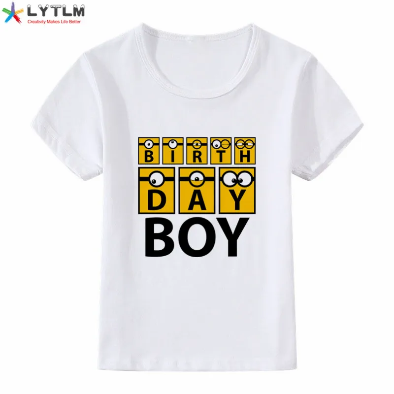 LYTLM First Birthday Boy Clothes Happy Birthday Boy Tshirts Kids Birthday Tshirt Boy Tee Shirt Enfant Garcon Boys Tops Fall - Цвет: DX White