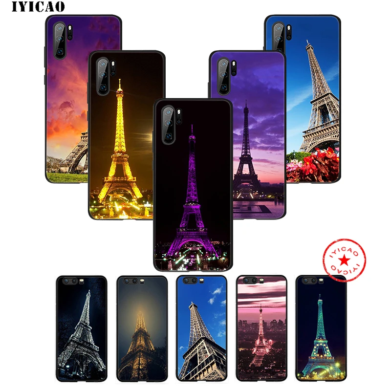 

IYICAO Eiffel Tower Soft Case for Huawei P30 P20 P10 P9 P8 2017 2016 2015 P Smart Z Plus 2019 Mate 20 10 Lite Pro Mini