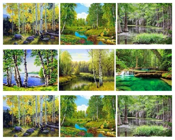 

Yikexin DIY Diamond Painting Forest Full Round Rhinestone Diamond Embroidery Full Display Scenic Cross Stitch Mosaic Home Decor