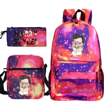 

2020Harry Styles printed boys and girls comfortable college style outdoor leisure multi-function three-piece set with pen bag