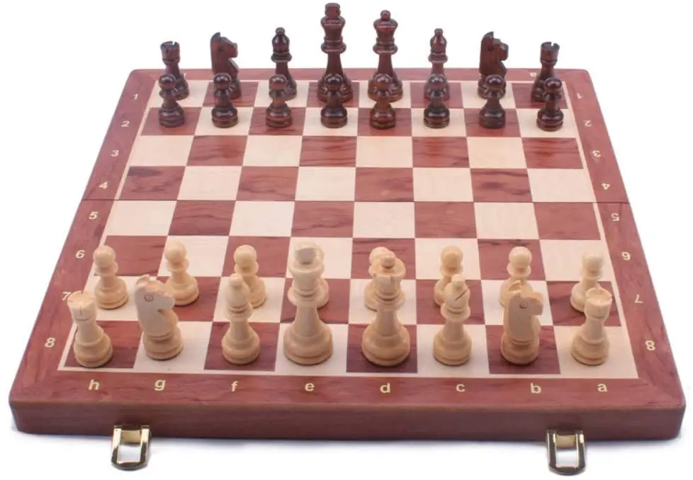 Walnut Chess Set 15'' x 15'' with Felted Game Board Interior for Storage  Chess Game for Child & Adult, 2 players