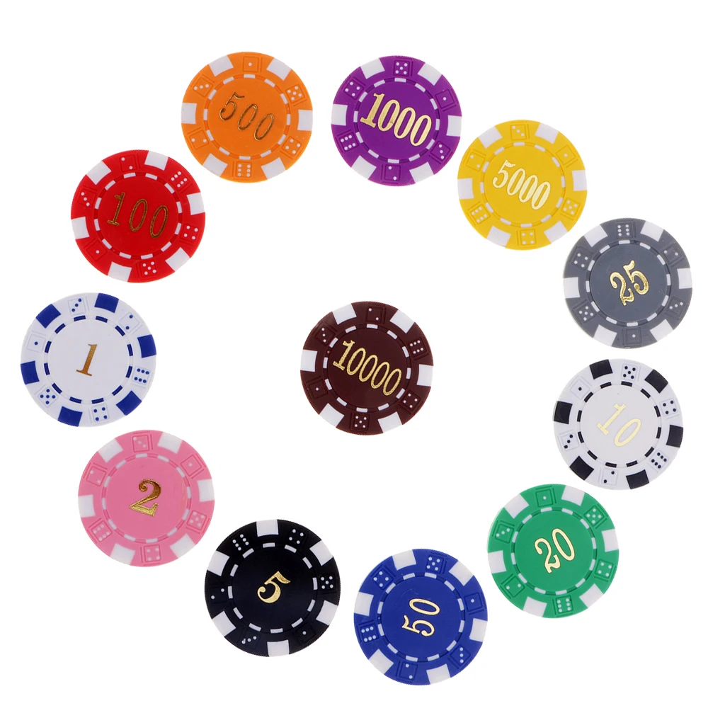 12PCS Poker Chips Casino Coins Professional Poker Chips Board Game Supplies